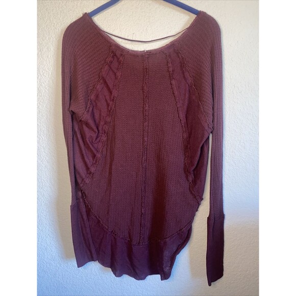 Free People Laguna Waffle Knit Thermal boho long sleeve hippie soft xs - Picture 7 of 12